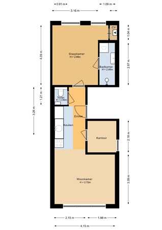 Floorplan - Amsterdamsestraatweg 707A, 3555 HE Utrecht